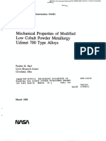 Mechanical Properties of Modified Low Cobalt Powder Metallurgy UDIMET 700 Type Alloys