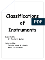 Classifications of Instruments