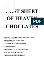 Cost Sheet of Heaven Choclates: Submitted To: Prof. Ravi Agarwal