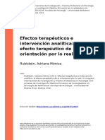 Efectos Terapeuticos e Intervencion Analitica - El Efecto Terapeutico de La Orientacion Por Lo Real. Rubinstein