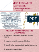 Business Research Methods: Critically Reviewing The Literature Lecture#3