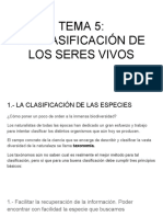 Tema5 - La Clasificación de Los Seres Vivos