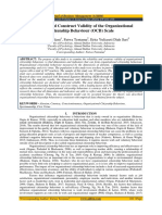 Reliability and Construct Validity of The Organizational Citizenship Behaviour (OCB) Scale