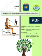 Terminologia de Ergonomia y Administracíon de Trabajo