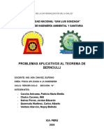 Problemas Aplicativos Al Teorema de Bernoulli: Año de La Universalización de La Salud"