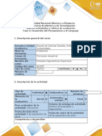 Guía de Actividades y Rubrica Evaluacion - Fase 2 Desarrollo Del Pensamiento y El Lenguaje