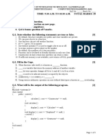 Institute of Petroleum Technology, Gandhinagar B.Tech 2007-In Semester Exam-2 Computer Programming