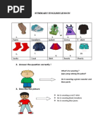 Summary English Lesson 1. Clothes: Pants Sneakers Jacket Dress T - Shirt