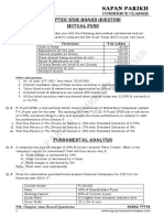 Chapter Wise Board Question Mutual Fund: Sapan Parikh