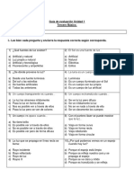 Evaluacion Unidad 1 Ciencias Naturales