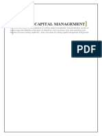 Working Capital Management