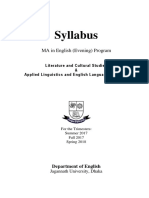 Syllabus: MA in English (Evening) Program