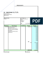 Mezcladora PRESUPUESTO, ALBARÁN FACTURA