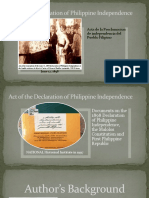 Act of The Declaration of Philippine Independence: Acta de La Proclamacíon de Independencia Del Pueblo Filipino