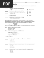 Describing Motion - Worksheet PDF