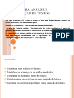 Tema: Leitura, Análise E Interpretação de Textos