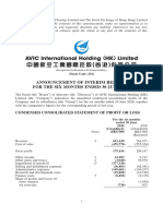 Announcement of Interim Results For The Six Months Ended 30 June 2020