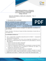 Guia de Actividades y Rúbrica de Evaluación Unidad 1 - Fase 2 - Diseño