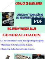 Capitulo V Tecnologia de Las Herramienta de Corte Procesos de Manufactura I