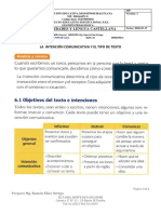 Guia-10 Semestre 2. LA INTENCION COMUNICATIVA Y LOS TIPOS DE TEXTO