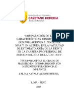 Tesis para Optar El Grado de Maestro En: Estomatología Con Mención en Periodoncia E Implantes Yalina Nataly Alegre Rubina