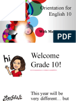 Orientation For English 10