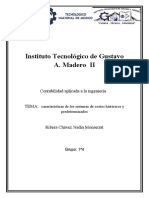 Características de Los Sistemas de Costos Históricos y Predeterminados