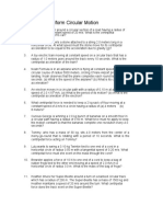 Worksheet Uniform Circular Motion