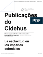 Publicações Do Cidehus: La Esclavitud en Los Imperios Coloniales