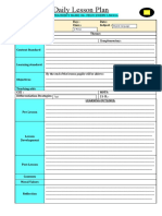 Daily Lesson Plan Year 2 (Blank Sheet)