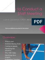 How To Conduct A Staff Meeting