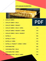 Daftar Menu Roti Bakar Bandung Putri