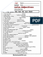 Possessive Adjectives Exercises