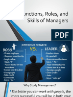 Functions, Roles, and Skills of Managers