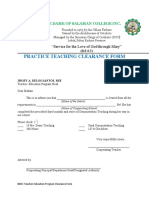 Sample Clearance Form