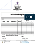 Individual Monitoring Plan: Department of Education