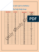 MPSC Key Set D Paper 2 by Only Study Group: Answer Answer