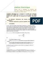 Isolation Thermique