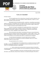 Carta A La Comunidad