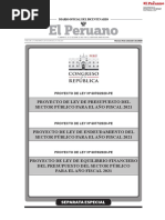 Proyecto de Ley de Presupuesto Del Sector Público para El Año Fiscal 2021