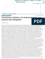 Cuestiones Relativas A La Indemnización Por Muerte Del Trabajador - El Cronista