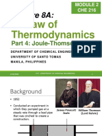 Lecture 8 - 1st Law of Thermodyanmics - Joule Thomson Effect Updated 04-30-2020