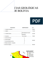 Provincias Geológicas de Bolivia