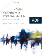 Cambridge English. Certificates in ESOL Skills For Life. Entry 1, 2 and 3. Levels 1 and 2 - Handbook For Teachers PDF