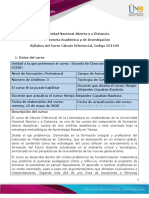 Syllabus Del Curso Cálculo Diferencial PDF