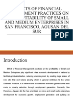 Effects of Financial Management Practices On The Profitability of Small and Medium Enterprises in San Francisco, Agusan Del SUR