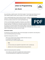 SIT102 Introduction To Programming: Pass Task 1.1: Hello World