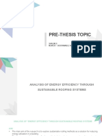 Pre-Thesis Topic: Shalini.S M.Arch - Sustainable Architecture