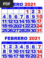 Calendario 10X8 CM 2021