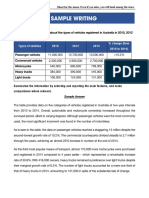 Sample Writing: The Table Gives Information About Five Types of Vehicles Registered in Australia in 2010, 2012 and 2014